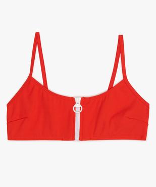 Haut de maillot de bain fille brassière à zip vue1 - GEMO (JUNIOR) - GEMO