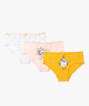 Shorties fille imprimés avec nœud pailleté (lot de 3) vue1 - GEMO 4G FILLE - GEMO