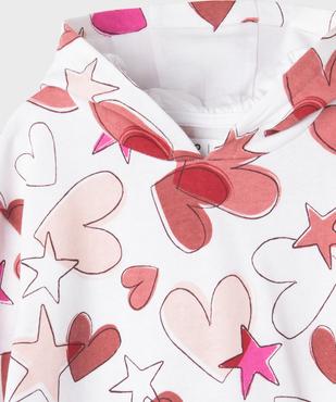 Robe sweat à capuche imprimé all over fille vue2 - GEMO 4G FILLE - GEMO