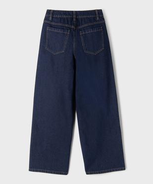 Jean wide leg à pinces avec taille ajustable fille vue3 - GEMO 4G FILLE - GEMO