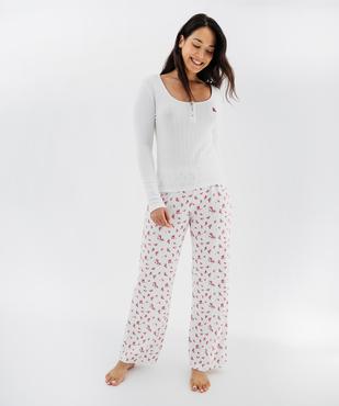 Pyjama côtelé femme - LuluCastagnette vue2 - LULUCASTAGNETTE - GEMO
