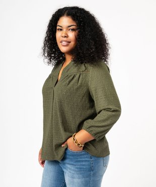 Blouse manches 3/4 en maille ajourée femme grande taille vue1 - GEMO 4G GT - GEMO