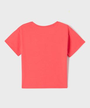Tee-shirt manches courtes oversize avec motif fluo fille vue3 - GEMO (ENFANT) - GEMO