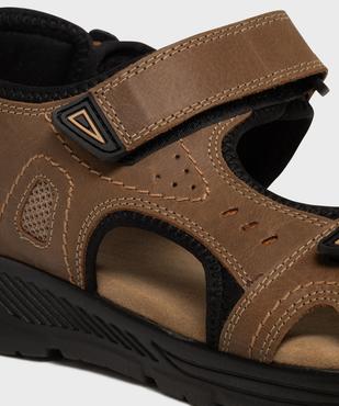 Sandales confort à scratch dessus cuir homme vue6 - G'FLEX - GEMO