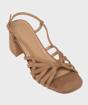 Sandales à talon large en suédine femme vue5 - FOLLOW ME - GEMO