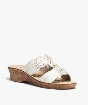 Mules femme confort à larges brides strass vue2 - GEMO (CONFORT) - GEMO