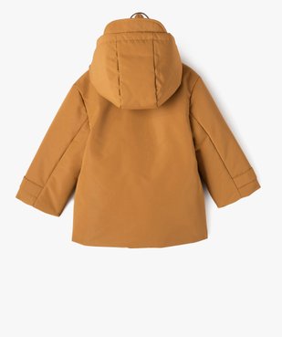 Parka à capuche avec doublure peluche bébé garçon vue10 - GEMO 4G BEBE - GEMO