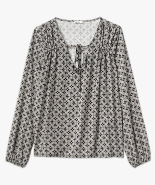 Blouse fluide imprimée avec liens à nouer femme vue4 - GEMO(FEMME PAP) - GEMO