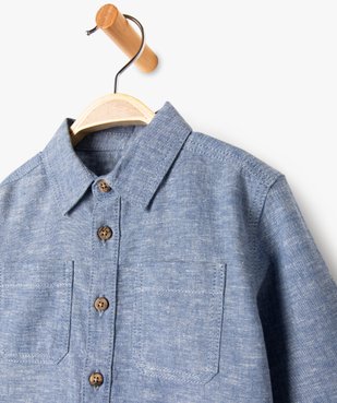 Chemise manches longues en coton lin mélangés bébé garçon vue2 - GEMO(BEBE DEBT) - GEMO
