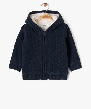 Gilet à capuche doublé sherpa bébé garçon vue1 - GEMO(BEBE DEBT) - GEMO