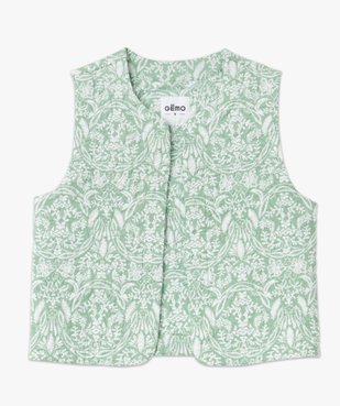 Gilet sans manches matelassé à motifs fleuris femme vue4 - GEMO 4G FEMME - GEMO