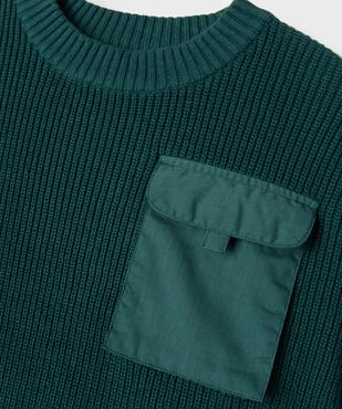 Pull en maille côtelée à poche poitrine garçon vue2 - GEMO (ENFANT) - GEMO