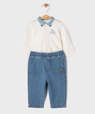 Ensemble 2 pièces jean et body bébé garçon - LuluCastagnette vue1 - LULU CASTAGNETT - GEMO