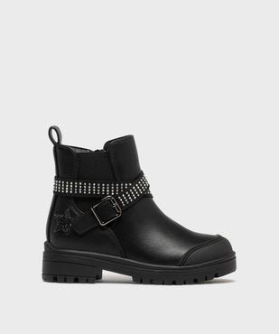 Boots zippées inspiration motardes avec strass fille vue1 - LOVELY WINGS - GEMO