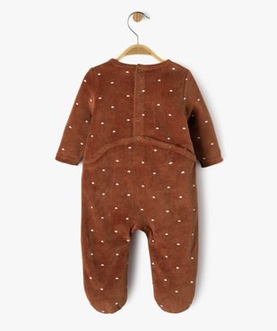 Pyjama en velours à motif ourson bébé garçon vue3 - GEMO 4G BEBE - GEMO