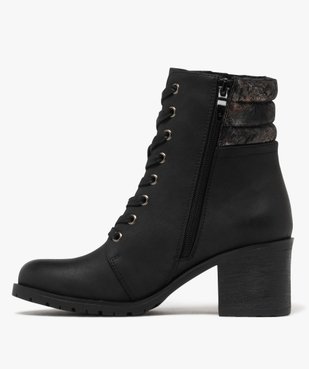Boots femme à talon avec col matelassé et pailleté à motifs vue3 - GEMO(URBAIN) - GEMO
