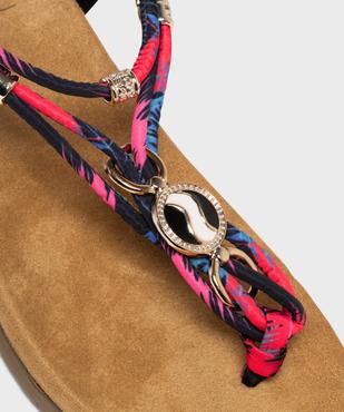 Sandales femme à entre-doigts et fines brides foulard vue12 - EMILIA ROSA - GEMO