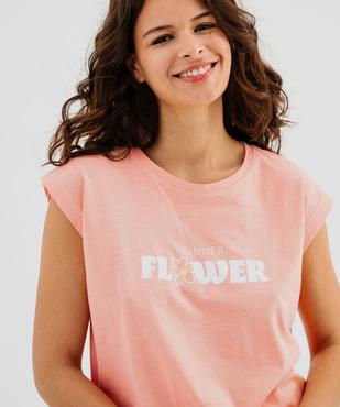 Pyjashort en coton imprimé femme vue2 - GEMO 4G FEMME - GEMO