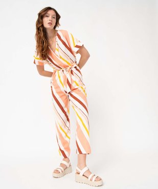 Combinaison pantacourt femme avec haut cache-coeur vue1 - GEMO(FEMME PAP) - GEMO