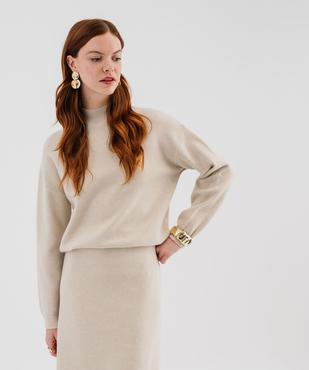Pull à col montant coupe loose femme vue2 - GEMO 4G FEMME - GEMO
