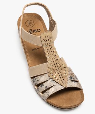 Sandales femme confort compensées à brides élastiques vue5 - GEMO (CONFORT) - GEMO