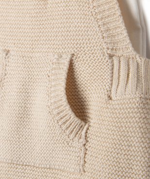 Ensemble 2 pièces bébé fille salopette en maille et body manches longues  vue3 - GEMO 4G BEBE - GEMO