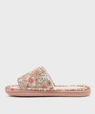 Chaussons mules bout ouvert à motifs fleuris semelle femme vue3 - GEMO(HOMWR FEM) - GEMO