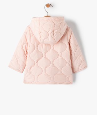 Blouson bébé fille matelassé à capuche vue4 - GEMO 4G BEBE - GEMO
