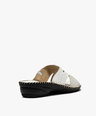 Mules femme confort en cuir à petit talon compensé vue4 - GEMO (CONFORT) - GEMO
