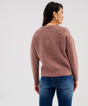 Pull col V femme vue3 - GEMO(FEMME PAP) - GEMO