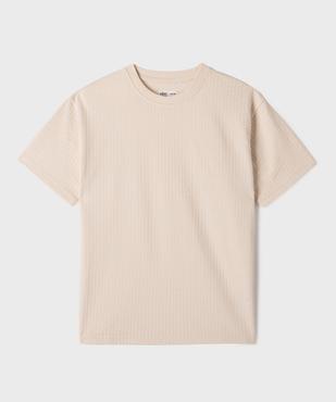 Tee-shirt en seersucker moelleux coupe droite garçon vue1 - GEMO 4G GARCON - GEMO