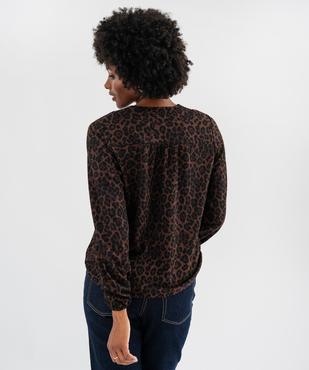 Blouse à manches longues et col V imprimée femme vue3 - GEMO(FEMME PAP) - GEMO