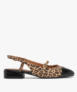 Escarpins sling-back avec bout verni femme vue2 - FOLLOW ME - GEMO
