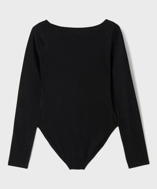 Body encolure bateau uni fille vue3 - GEMO 4G FILLE - GEMO