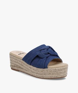 Mules femme à semelle plateforme dessus toile vue2 - GEMO(URBAIN) - GEMO