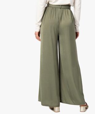 Pantalon femme large en matière satinée vue3 - GEMO(FEMME PAP) - GEMO