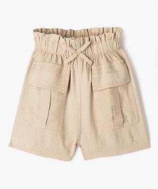 Short fluide taille haute avec poches à rabat fille vue1 - GEMO (ENFANT) - GEMO