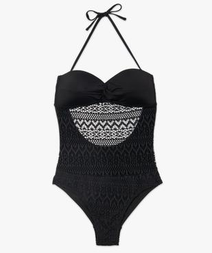 Maillot de bain femme une pièce avec devant en dentelle vue4 - GEMO (PLAGE) - GEMO
