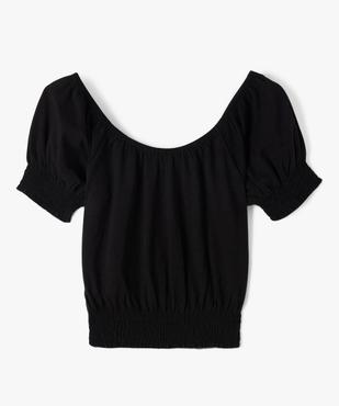 Tee-shirt fille à col Bardot et finitions stockées vue3 - GEMO (JUNIOR) - GEMO