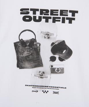 Tee-shirt manches courtes motif streetwear garçon vue3 - GEMO (JUNIOR) - GEMO