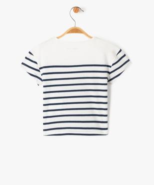Tee-shirt à manches courtes à rayures bébé garçon vue3 - GEMO(BEBE DEBT) - GEMO
