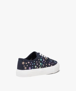 Baskets fille en toile à motifs brillants avec lacets élastiques vue5 - GEMO 4G FILLE - GEMO