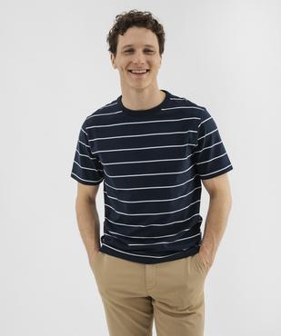 Tee-shirt à manches courtes rayé homme vue1 - GEMO (HOMME) - GEMO