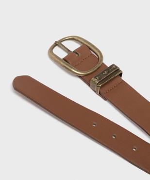 Ceinture lisse à boucle et passants en métal brossé femme vue2 - GEMO (ACCESS) - GEMO