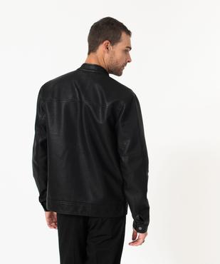 Blouson homme biker en cuir imitation vue5 - GEMO (HOMME) - GEMO