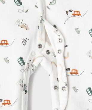Pyjama en velours avec motif voitures bébé vue2 - GEMO 4G BEBE - GEMO