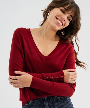 Pull col V en maille viscose fine et souple femme vue3 - GEMO 4G FEMME - GEMO