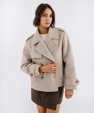 Manteau court croisé femme vue6 - LULUCASTAGNETTE - GEMO