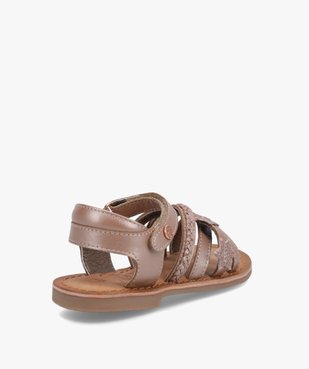 Sandales fille à brides en cuir métallisées – LuluCastagnette vue4 - LULU CASTAGNETT - GEMO