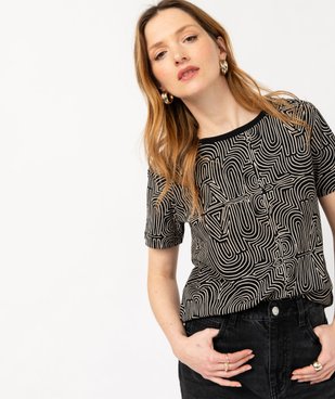 Tee-shirt manches courtes imprimé graphique femme vue1 - GEMO 4G FEMME - GEMO